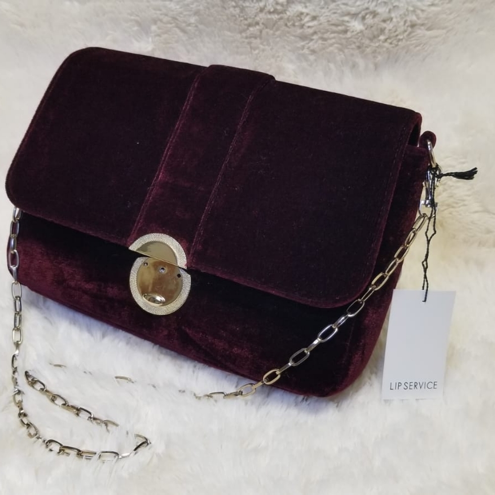 Velour red purse